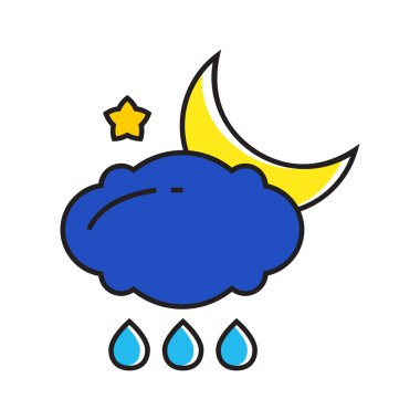 Yağmurlu Gece Konsept Simgesi