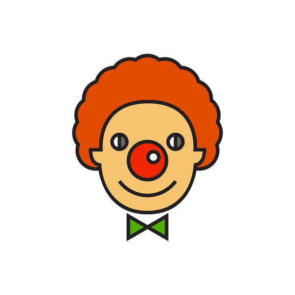 Icône de ligne de visage de clown — Image vectorielle