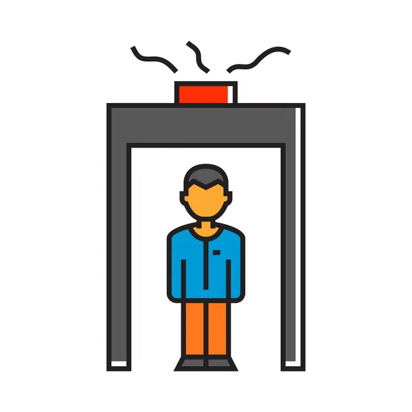 Metal Detector Gate Line Icon — 스톡 벡터