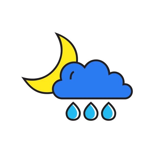 Regenwetter in der Nacht — Stockvektor