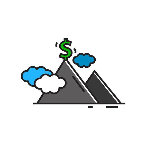 経済的な成功のコンセプト アイコンとして山 — ストックベクタ