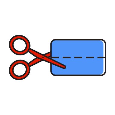 Makas Kesme Kredi Kartı Hattı Simgesi