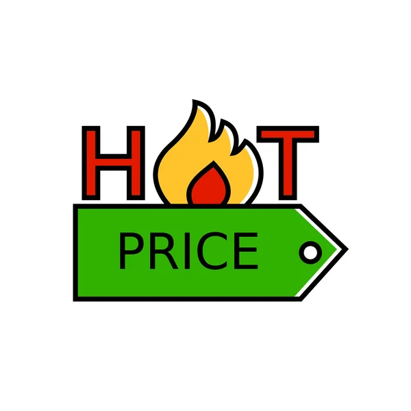 Icono de línea de etiqueta de precio caliente — Vector de stock