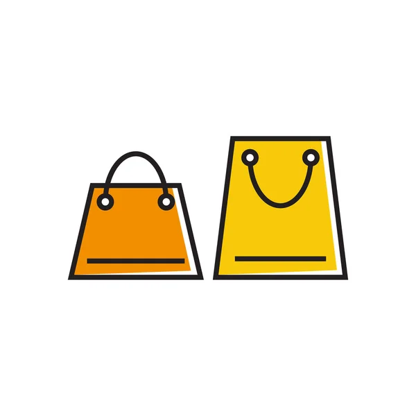 Icono de línea de bolsas de compras — Vector de stock