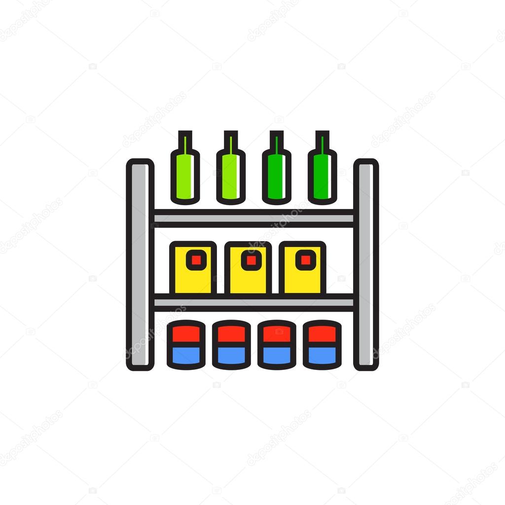 ショップの棚行アイコン — ストックベクター © 115923318