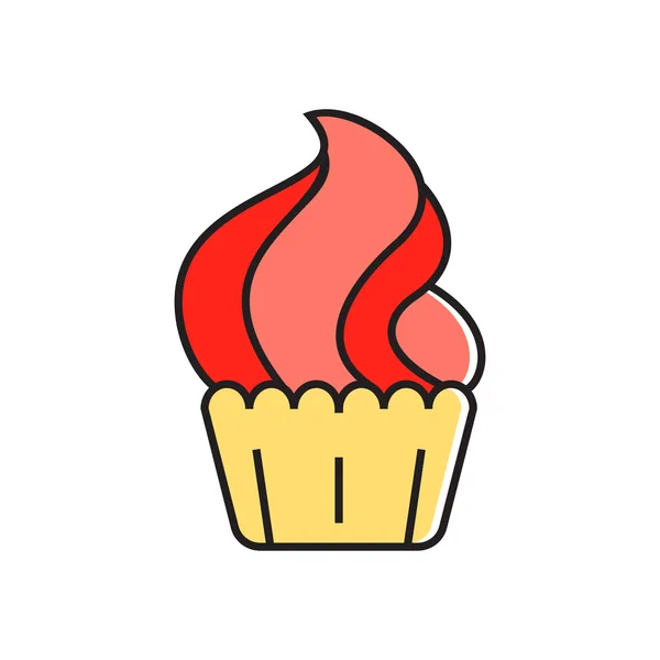 Cupcake Line Icon — Stock Vector