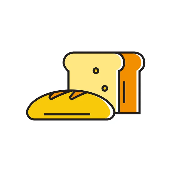Línea de pan icono — Vector de stock