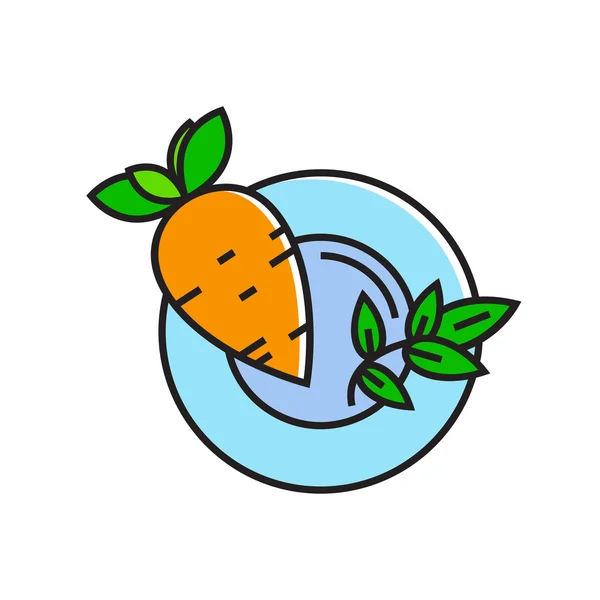 盘子图标上的胡萝卜 — 图库矢量图片