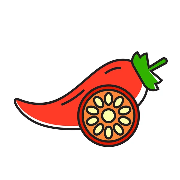 Chili Pepper Line Icon — Stock Vector