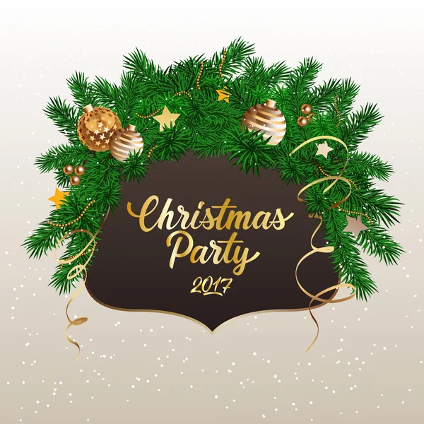 Christmas Party 2017 Lettering — Stock Vector