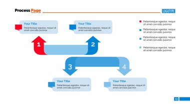 Dört Parçalı Slayt Şablonu olan İki Ok
