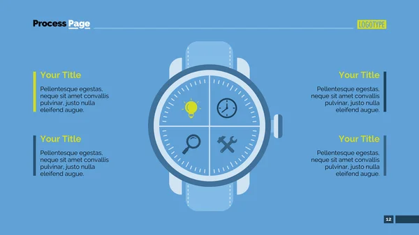 Шаблон інфографічного слайда з ручним годинником — стоковий вектор
