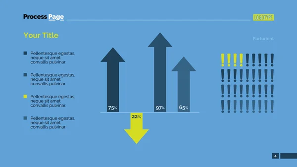 Diagrama Combo con Flechas y Marcas Diapositiva — Archivo Imágenes Vectoriales