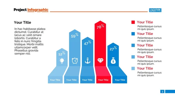 Szablon Diagram w slajdów strzałka — Wektor stockowy