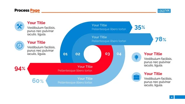 Šablona snímku Diagram šipky procesu — Stockový vektor