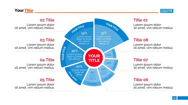 Plantilla de diapositiva de diagrama radial — Archivo Imágenes Vectoriales