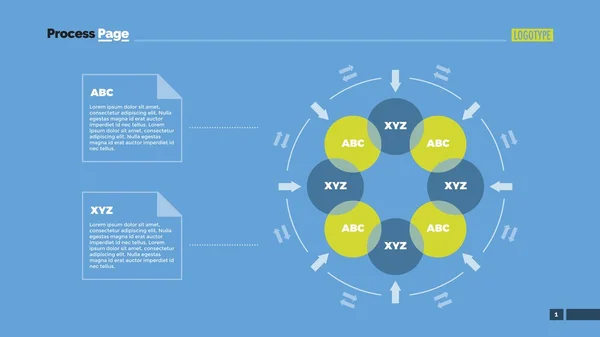 Templat Slide Circle Flowchart - Stok Vektor