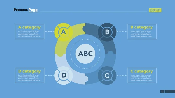 Plantilla de diapositiva de rompecabezas de diagrama de flujo — Archivo Imágenes Vectoriales