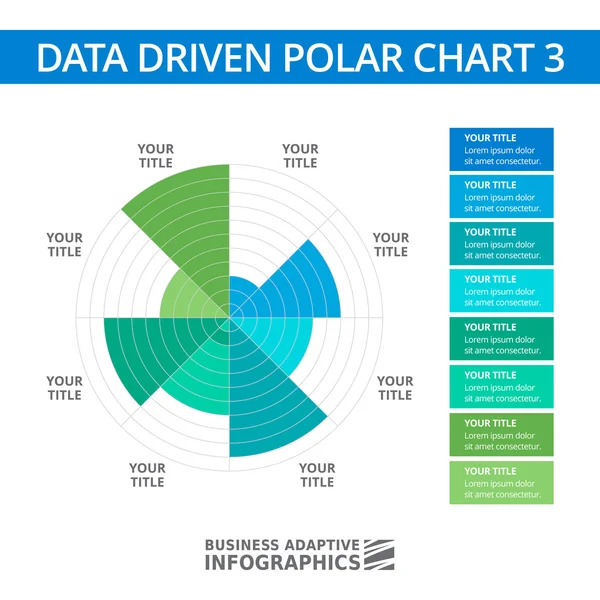 Modello grafico polare guidato dai dati 1 — Vettoriale Stock