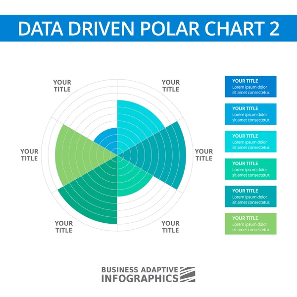 Modello grafico polare guidato dai dati 3 — Vettoriale Stock