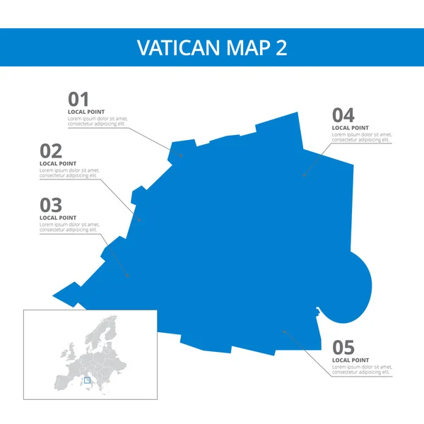 Vatikán Térkép sablon 2 — Stock Vector