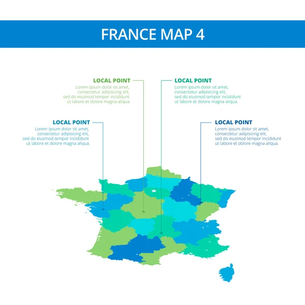 France map template 4 — Stock Vector