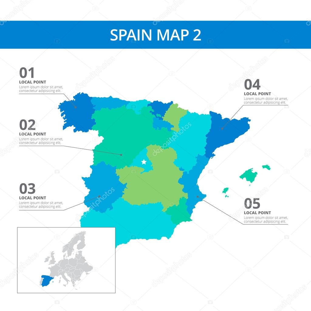 Modèle De Carte Despagne 2 Image Vectorielle Surfsup
