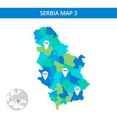 Sırbistan Haritası şablonu 3