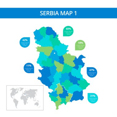 Sırbistan Haritası şablonu 1