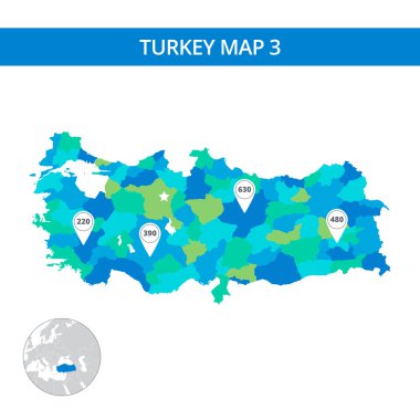 Türkiye Haritası şablonu 3