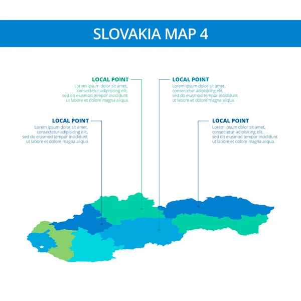 Szlovákia Térkép sablon 4 — Stock Vector