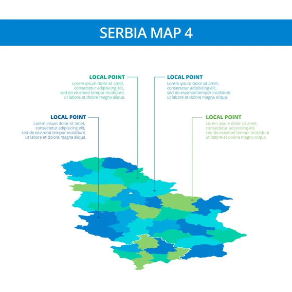 Szerbia Térkép sablon 4 — Stock Vector
