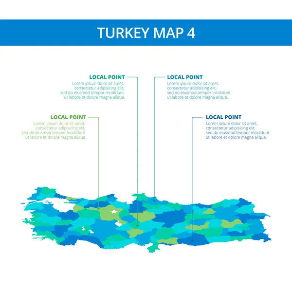 Törökország Térkép sablon 4 — Stock Vector