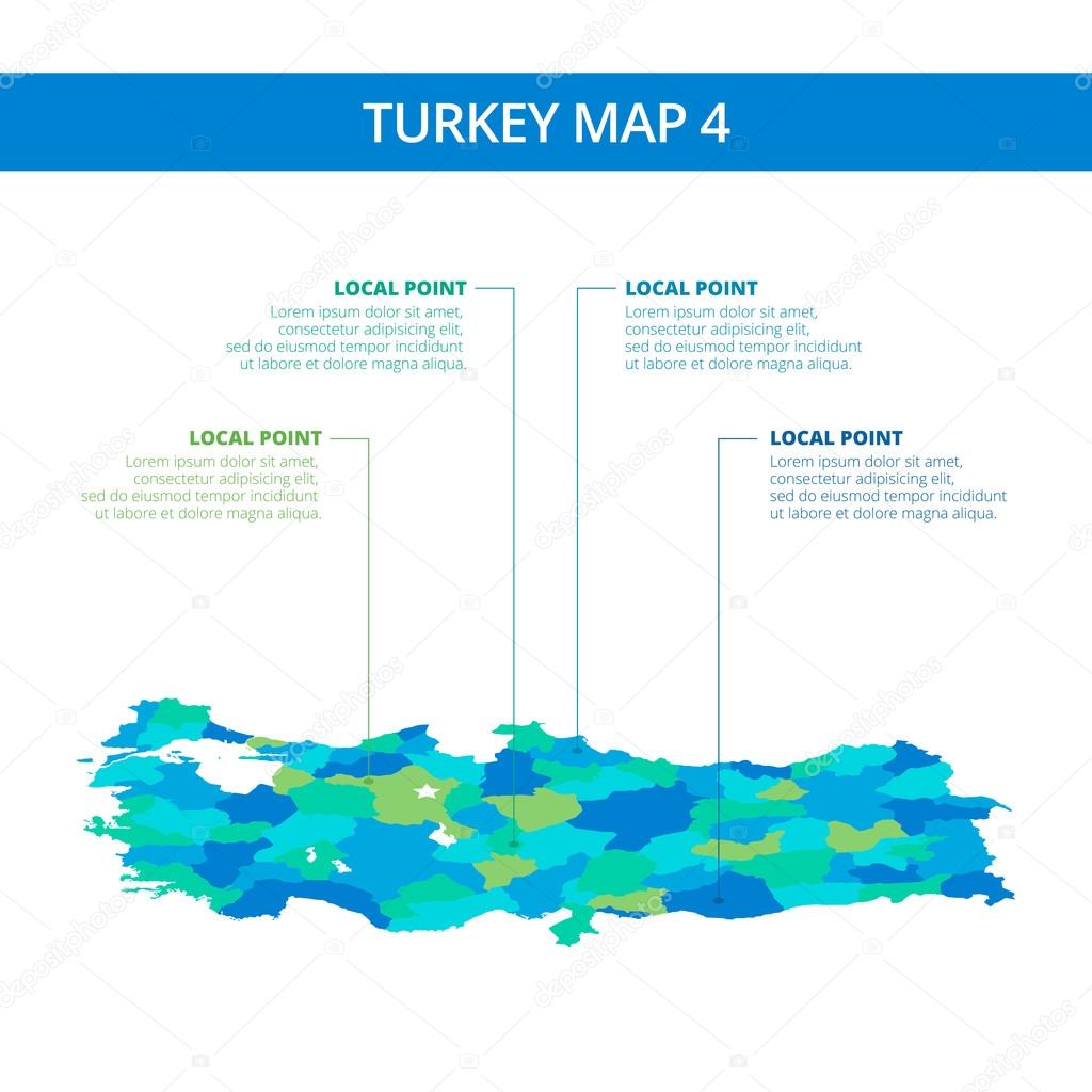 Modèle De Carte De Turquie 4 Image Vectorielle Surfsup