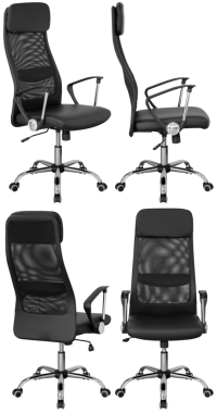 Ofis sandalyesi izole, şeffaf arka plan, mobilya PNG