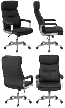 Stüdyoda çekilen ve şeffaf bir geçmişi olan gerçek bir ofis koltuğu. PNG biçiminde yüksek kaliteli mobilya ürünü fotoğrafçılığı, ofis iç tasarımı için ideal, iş sunumları