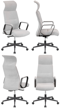 Stüdyoda çekilen ve şeffaf bir geçmişi olan gerçek bir ofis koltuğu. PNG biçiminde yüksek kaliteli mobilya ürünü fotoğrafçılığı, ofis iç tasarımı için ideal, iş sunumları