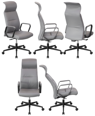 Ofis sandalyesi izole, şeffaf arka plan, mobilya PNG