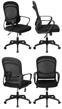 Ofis sandalyesi izole, şeffaf arka plan, mobilya PNG