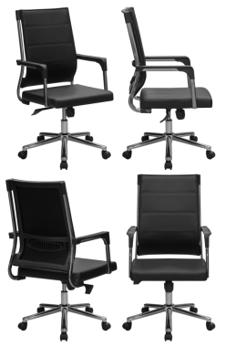 Ofis sandalyesi izole, şeffaf arka plan, mobilya PNG