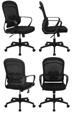 Ofis sandalyesi izole, şeffaf arka plan, mobilya PNG