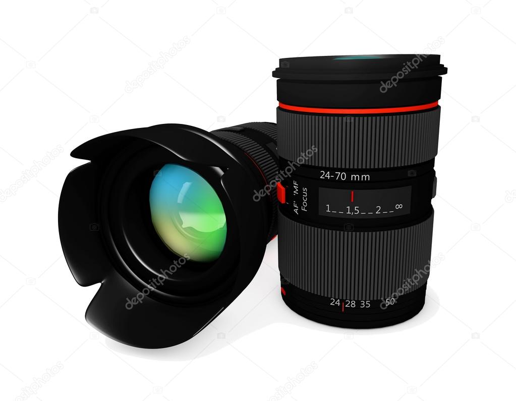 3d Camera Lens on a white background