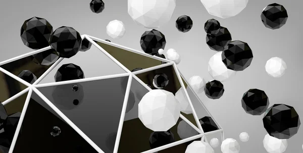 The 3d abstract balls on a grey background — Stock Photo, Image