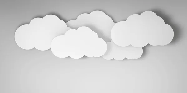 3D-s felhők, kék háttérrel — Stock Fotó