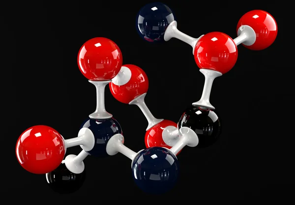 Siyah bir arka plan üzerinde 3d bir molekül — Stok fotoğraf