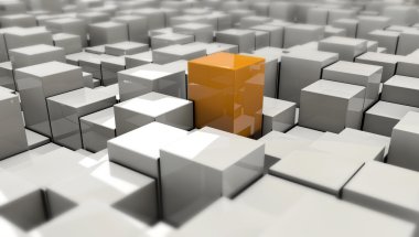 artalanları kırmızı küp 3D çizimi 