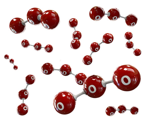 Молекула 3D Illustrator Azone на белом фоне
