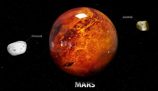 3d ilustración de Marte de lunas y estrellas. Elementos de este imag —  Fotos de Stock