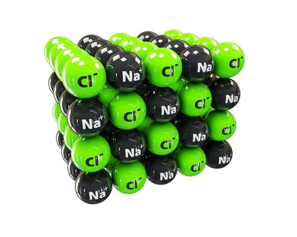 Sodyum Klorür kaya tuzu, halite, tablo, kristal structu