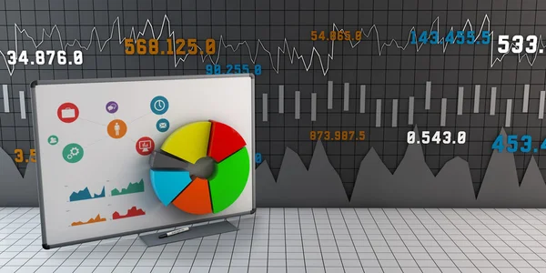 Kleurrijke Business grafiek, rapporten en presentaties — Stockfoto